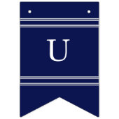 Bannière À Fanions Mariage bleu foncé classique (Troisième drapeau)