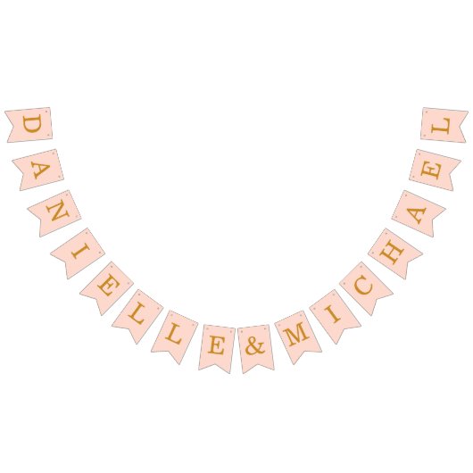 Bannière À Fanions Mariage Blush rose Golden Bride Noms de chambre si (Tout)