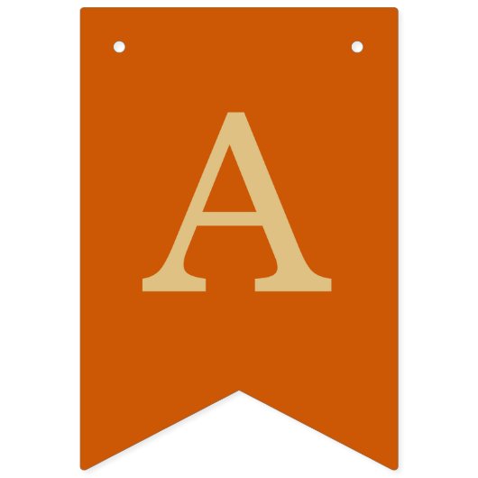 Bannière À Fanions Mariage Burnt Orange Simple Marié & Groom (Deuxième drapeau)