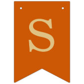 Bannière À Fanions Mariage Burnt Orange Simple Marié & Groom (Premier drapeau)