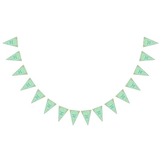 Bannière À Fanions Mariage Confetti Mint et Or (Tout)