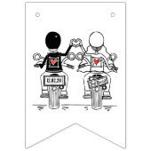 Bannière À Fanions Mariage Couple Biker personnalisé (Deuxième drapeau)