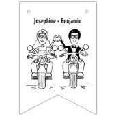 Bannière À Fanions Mariage Couple Biker personnalisé (Troisième drapeau)
