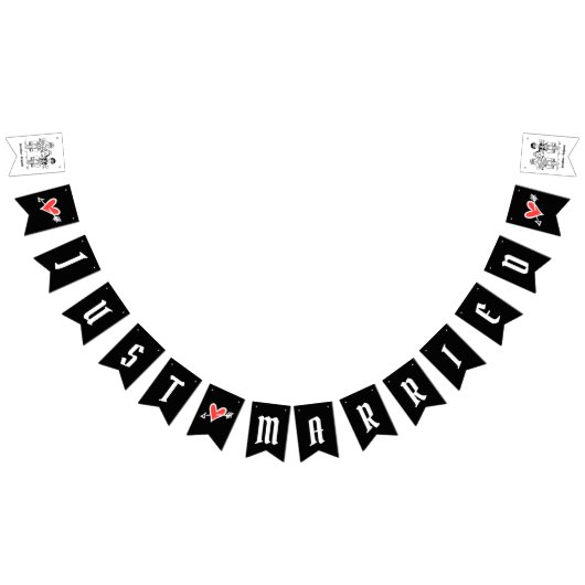 Bannière À Fanions Mariage Couple Biker personnalisé (Tout)