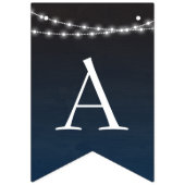 Bannière À Fanions Mariage de typographie de Navy Blue Ombre (Deuxième drapeau)