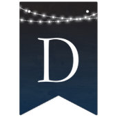 Bannière À Fanions Mariage de typographie de Navy Blue Ombre (Troisième drapeau)