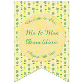 Bannière À Fanions Mariage d'été tropical Ananas et Palm Feuille (Premier drapeau)