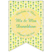 Bannière À Fanions Mariage d'été tropical Ananas et Palm Feuille (Troisième drapeau)