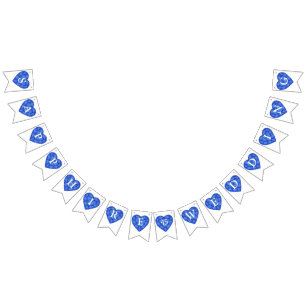 Bannière À Fanions Mariage du coeur saphir bleu 45e anniversaire
