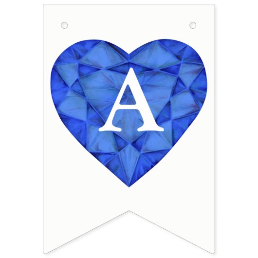 Bannière À Fanions Mariage du coeur saphir bleu 45e anniversaire (Deuxième drapeau)