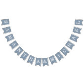 Bannière À Fanions Mariage Dusty Blue Bride & Groom Noms simples (Tout)