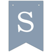 Bannière À Fanions Mariage Dusty Blue Bride & Groom Noms simples (Premier drapeau)