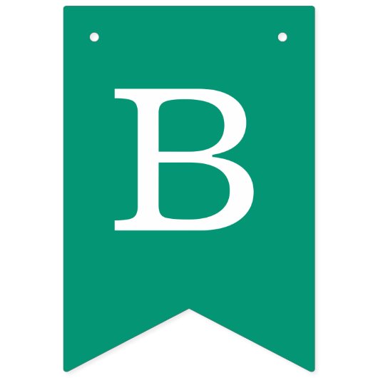 Bannière À Fanions Mariage Emerald Green Noms de mariée simple et de (Premier drapeau)