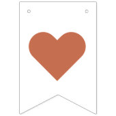 Bannière À Fanions Mariage en terre cuite M. & Mme 7 Lettre Nom Coeur (Premier drapeau)