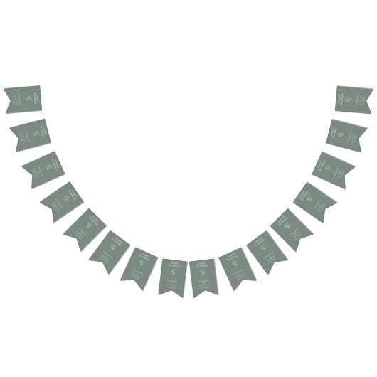 Bannière À Fanions Mariage Fleur sauvage Sage Green (Tout)