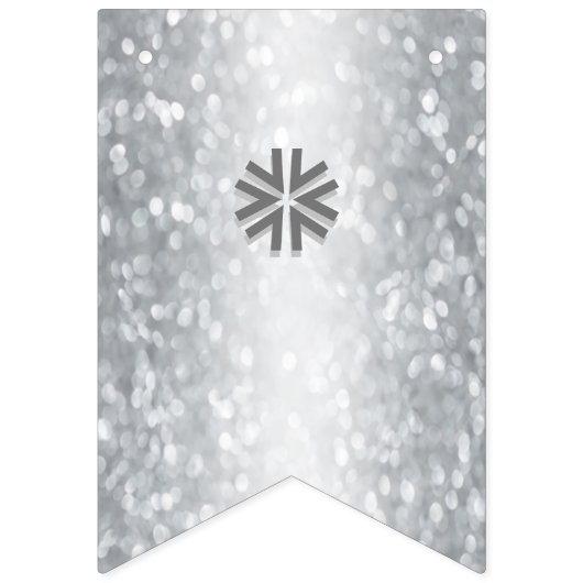 Bannière À Fanions ☆ MARIAGE Francisco Silver Parties scintillant Loo (Deuxième drapeau)