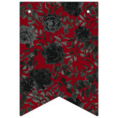 Bannière À Fanions Mariage gothique rouge et noir Rose (Troisième drapeau)