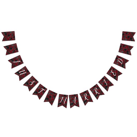 Bannière À Fanions Mariage gothique rouge noir foncé (Tout)