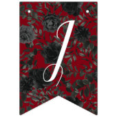 Bannière À Fanions Mariage gothique rouge noir foncé (Troisième drapeau)