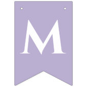 Bannière À Fanions Mariage Lavande 7 Lettre Nom Coeurs M. & Mme (Deuxième drapeau)