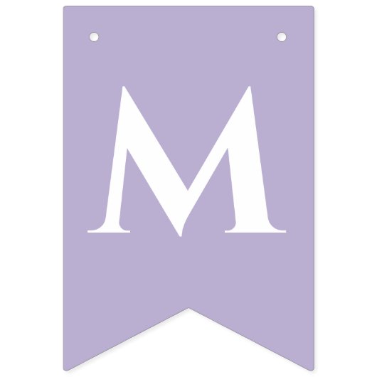 Bannière À Fanions Mariage Lavande 7 Lettre Nom Coeurs M. & Mme (Deuxième drapeau)