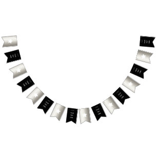 Bannière À Fanions Mariage minimaliste naturel organique Argent MODIF