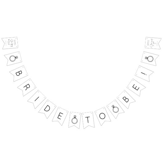 Bannière À Fanions Mariage Moderne Fête de Fiançailles (Tout)