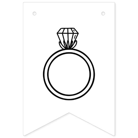 Bannière À Fanions Mariage Moderne Fête de Fiançailles (Deuxième drapeau)