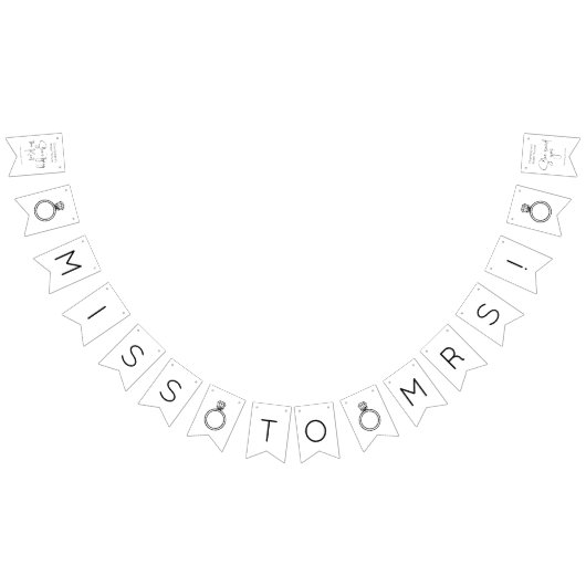 Bannière À Fanions Mariage Moderne Fête de Fiançailles (Tout)