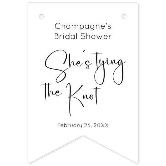 Bannière À Fanions Mariage Moderne Script Shower (Premier drapeau)