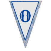 Bannière À Fanions Mariage monogramme en marbre bleu et gris (Deuxième drapeau)