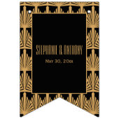 Bannière À Fanions Mariage Motif Gold et Black Art Déco (Troisième drapeau)