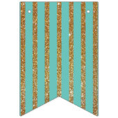 Bannière À Fanions Mariage nautique Aqua et Gold (Deuxième drapeau)