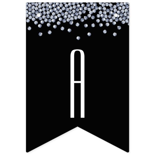 Bannière À Fanions Mariage personnalisé Parties scintillant diamant (Deuxième drapeau)