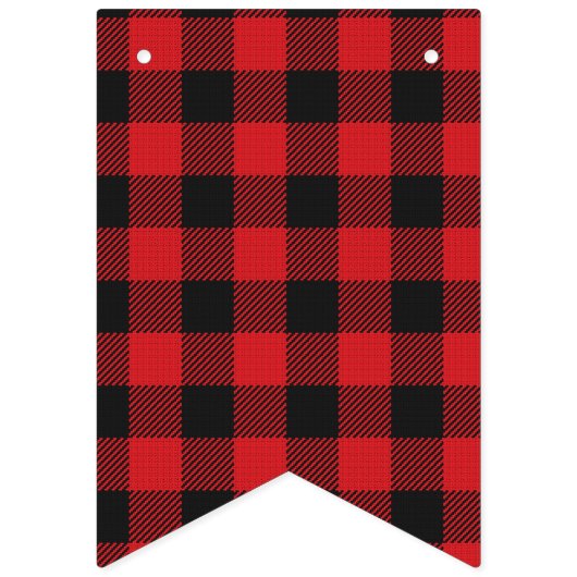 Bannière À Fanions Mariage rouge noir de Buffalo plaqué (Premier drapeau)