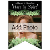 Bannière À Fanions Mariage tropical Green Palm Feuilles noir photo (Premier drapeau)