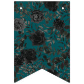 Bannière À Fanions Mariage Turquoise Rose noir (Troisième drapeau)