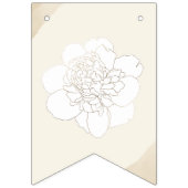 Bannière À Fanions Mariage White Peonies Blossoms (Premier drapeau)