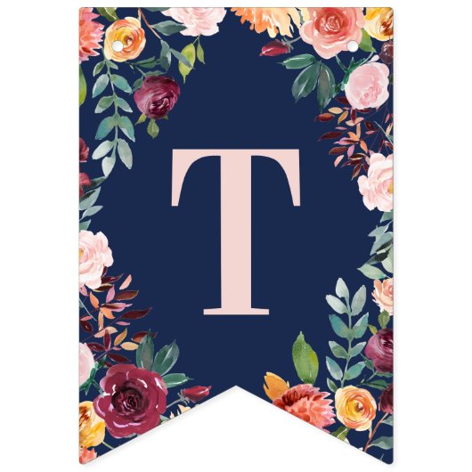 Bannière À Fanions Mariée à être Rustique Marine Automne Fête des mar (Premier drapeau)