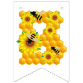 Bannière À Fanions Mariée à l'abeille | Réception de mariage Floral A (Troisième drapeau)