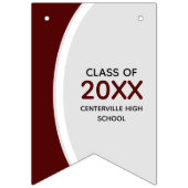 Bannière À Fanions Maroon Courbé Frame Photo Graduation (Premier drapeau)