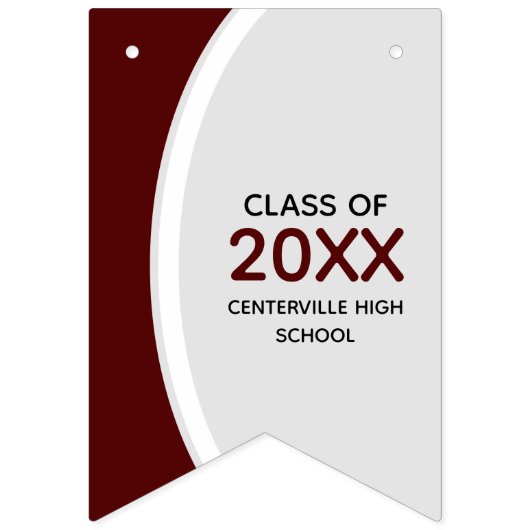 Bannière À Fanions Maroon Courbé Frame Photo Graduation (Premier drapeau)