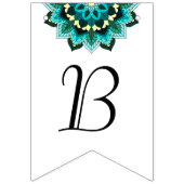 Bannière À Fanions Meilleur de la chance. Mandala en aqua (Troisième drapeau)