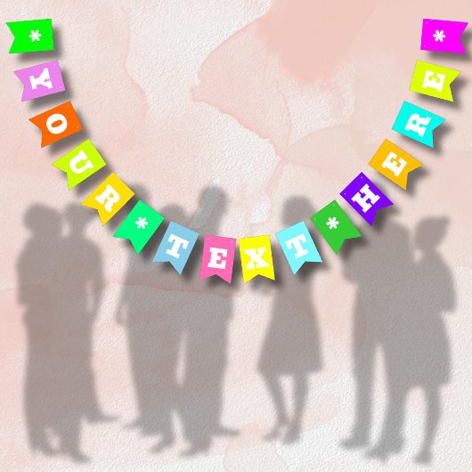 Bannière À Fanions Mélange Néon Couleur Uni | Sur mesure