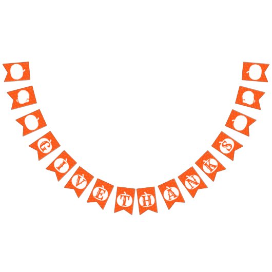 Bannière À Fanions Merci Citrouille Orange Motif Thanksgiving (Tout)