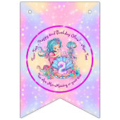 Bannière À Fanions Mermaid 2e anniversaire Modifier Modifier le texte (Deuxième drapeau)