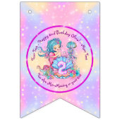 Bannière À Fanions Mermaid 2e anniversaire Modifier Modifier le texte (Troisième drapeau)