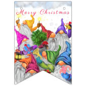 Bannière À Fanions Merry Christmas Gnome Party Drawing Funny (Premier drapeau)