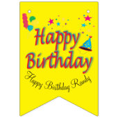 Bannière À Fanions Message d'anniversaire Abstrait Black Gold Extraor (Premier drapeau)