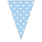 Bannière À Fanions Micro Hearts Blanc - Bleu Bébé (Troisième drapeau)